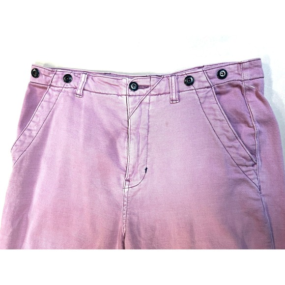 Pilcro Casual Pant Lived In Rose Pink Cotton Straight Leg Front Closure SZ 28/6 - Picture 2 of 9